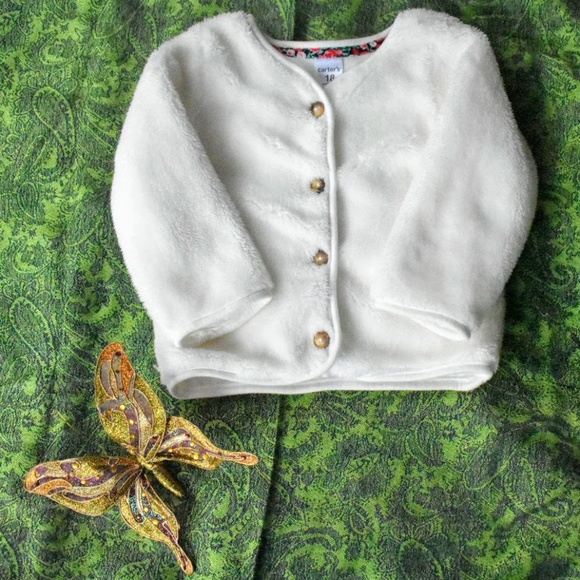 Carter's Faux Fur Cardigan - Picture 1 of 5